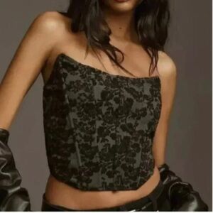 Anthropologie Women's Black and Grey Corset medium